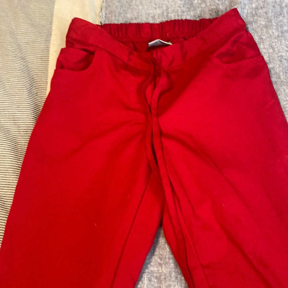 Red Greys anatomy scrub pants